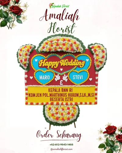 Karangan Papan Bunga Pernikahan di Ujuna